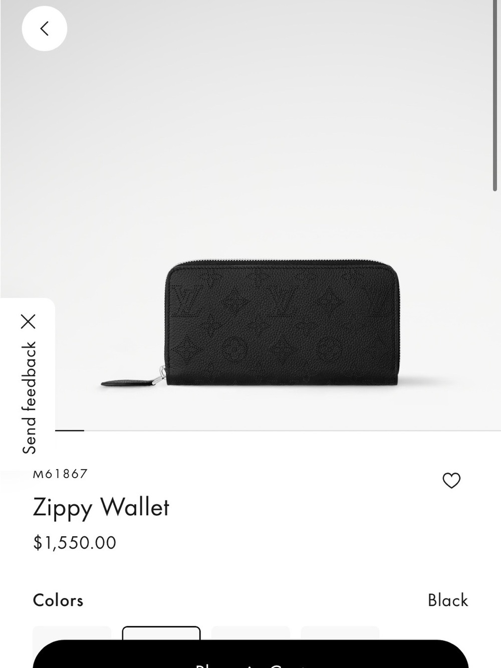 Louis Vuitton Black Monogram Zippy Wallet